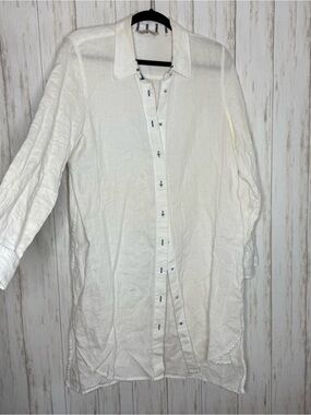 Soft Surroundings 100% linen white tunic dress Large